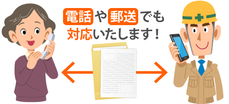 電話や郵送でも対応いたします！