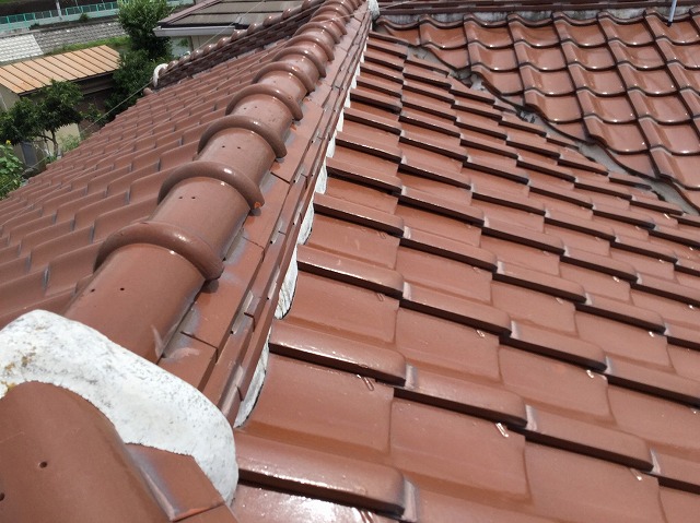 加古川市　棟際の瓦並びと納まりの確認