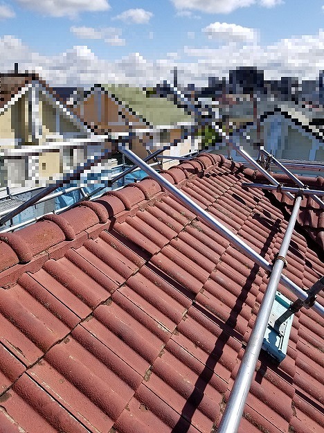 加古川市　棟瓦のズレが確認できた屋根面