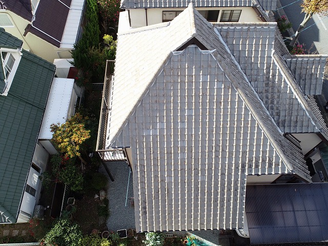 加古川市　ドローンで見た屋根全体