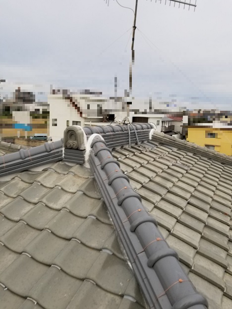 明石市　仕上げ完了（本棟5段熨斗・隅棟3段熨斗）