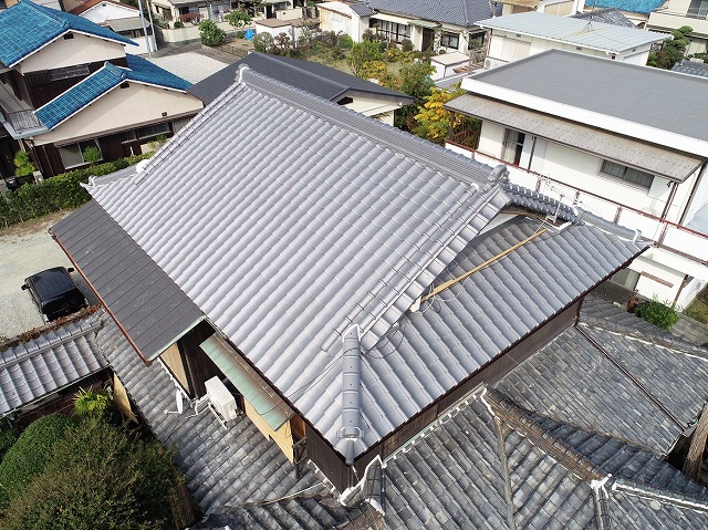 加古川市　ドローンでアフターを確認、屋根全体が一新