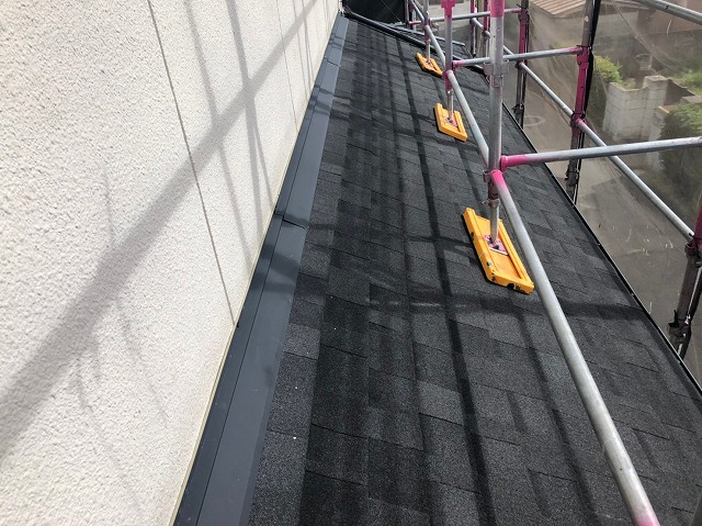 加古川市　軒先から端部まで揃えた仕上がり確認