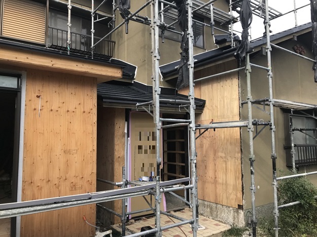 姫路市　サイディング　施工途中