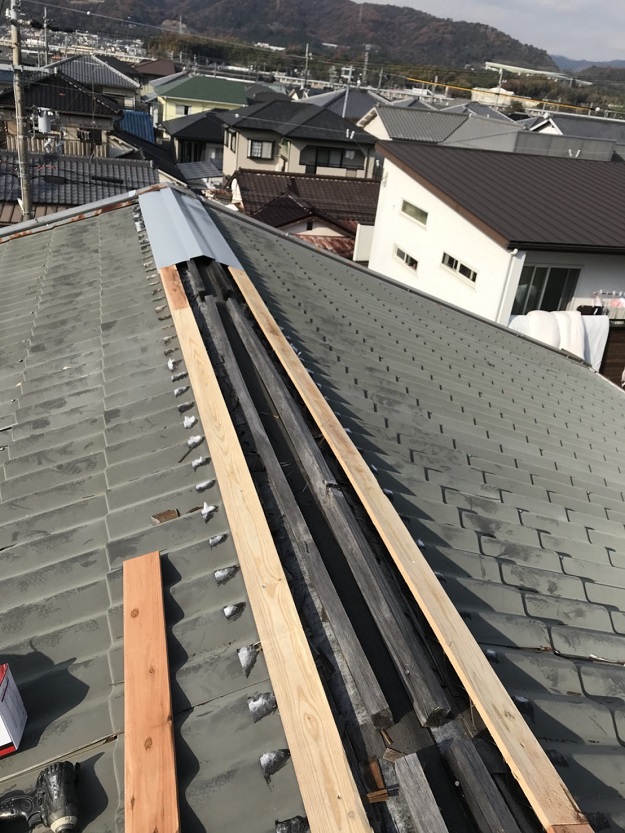 加古川市　棟板金　抜き板　板金加工