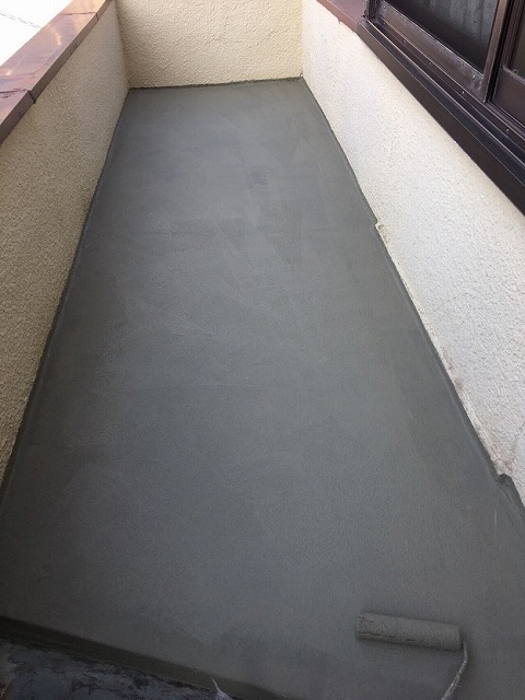 姫路市　ベランダ防水工事　下地処理完成