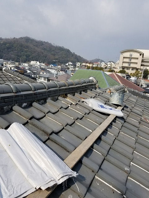 高砂市　雨漏り修理　棟　現地調査