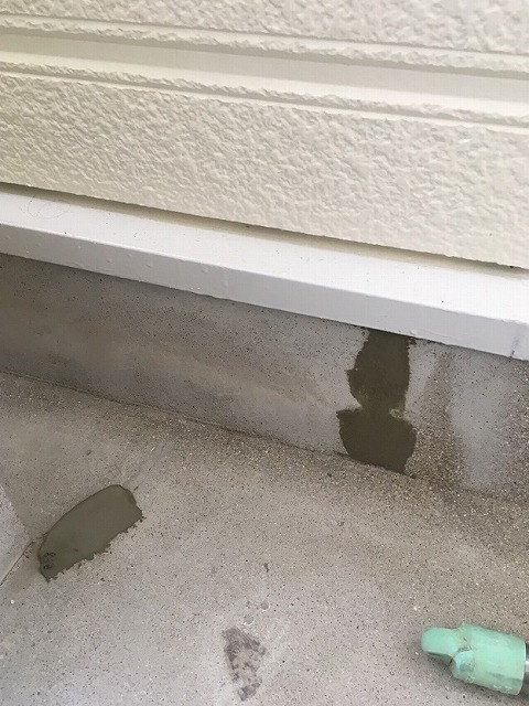 姫路市　ベランダ防水工事　立ち上がり部分