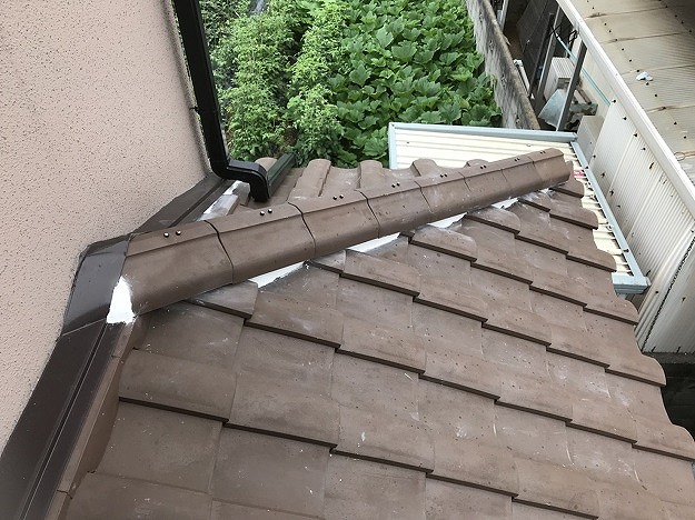 姫路市　漆喰工事　施工後　隅棟