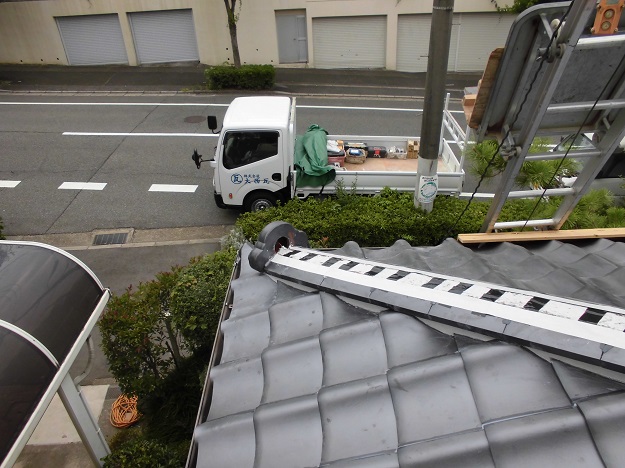 姫路市　棟瓦　施工中