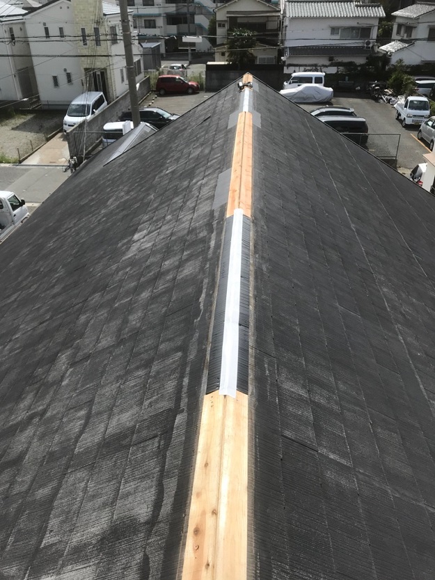 加古川市　棟板金　下地　抜き板