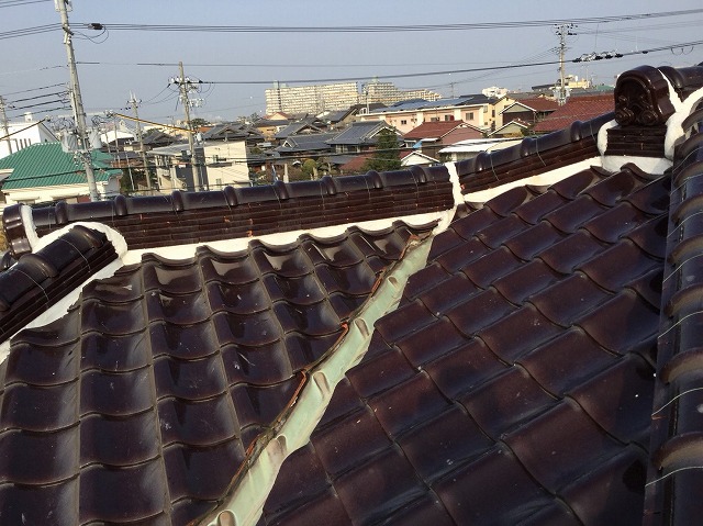 高砂市　谷板金の変色と歪みの確認