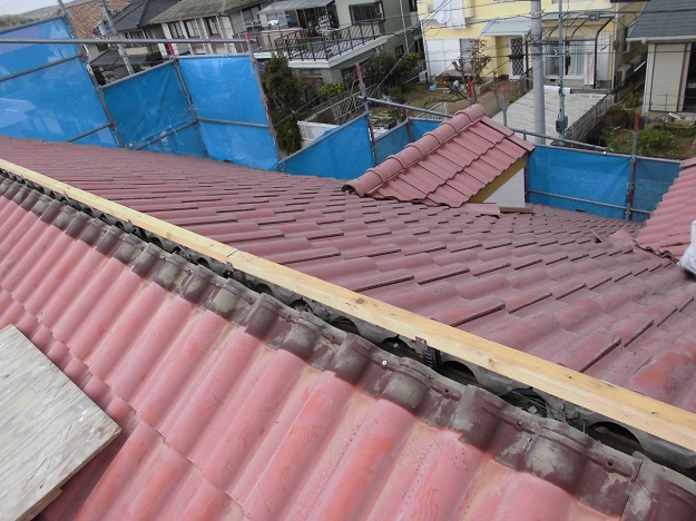 姫路市　棟　台風被害　貫板