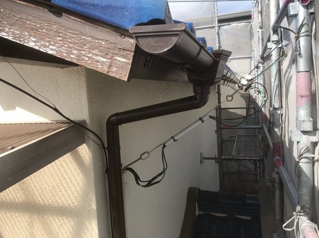 姫路市　雨樋交換工事　施工完了　台風後