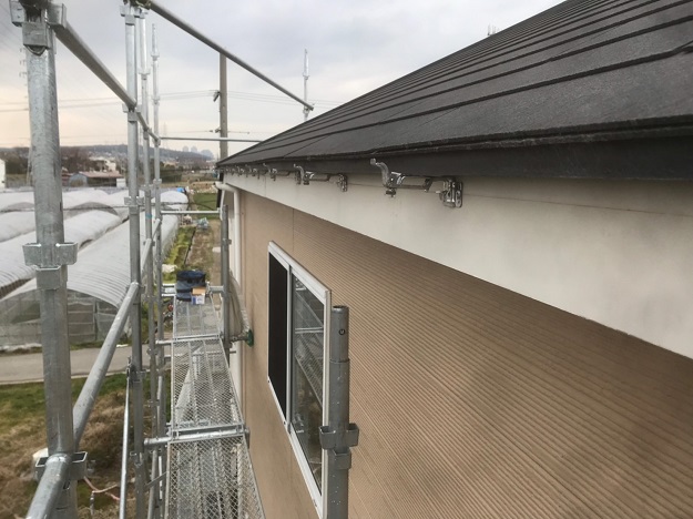 加古川市　樋　台風　足場