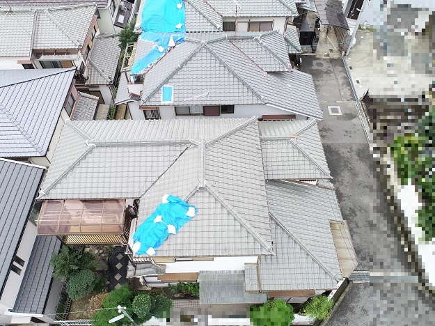 姫路市　台風で被災した和瓦屋根を葺き替え【第1回】ドローン調査から下地補強までを解説！