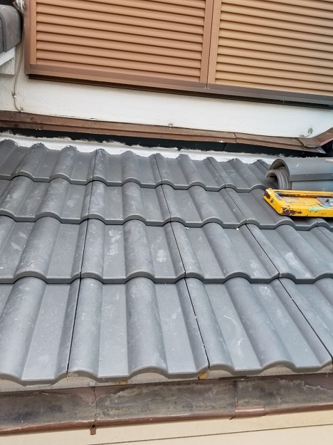 姫路市　葺き替え工事　エアルーフフレンチ施工　下屋根
