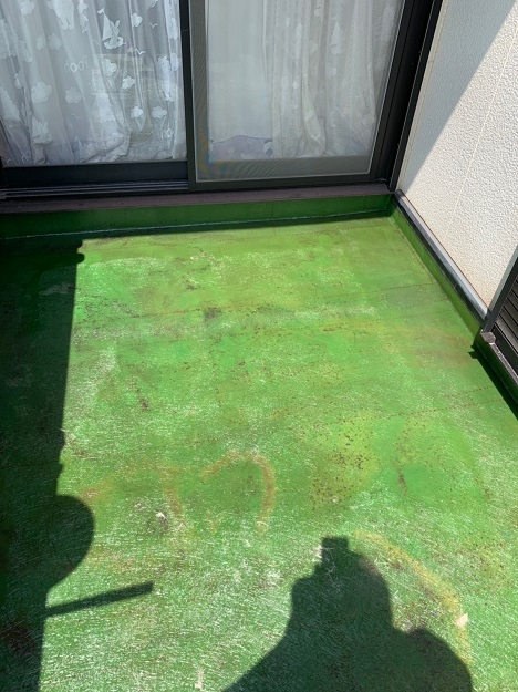 姫路市　ベランダFRP防水工事　乾燥工程