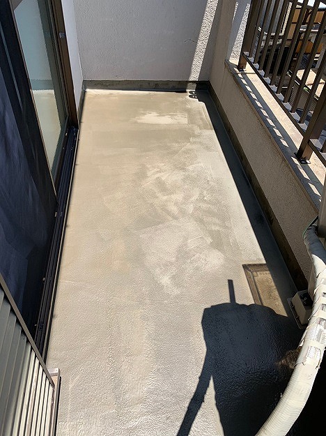 姫路市　ベランダ防水　下地処理後