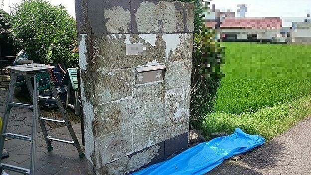 高砂市　門柱　経年劣化