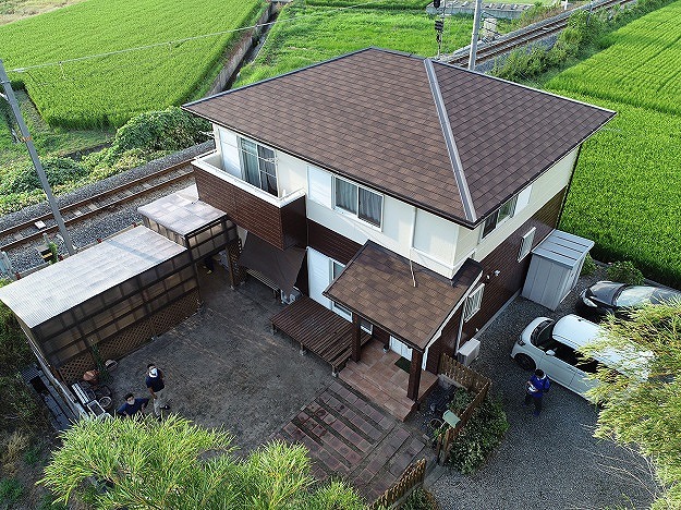 姫路市　カバー工法　施工完了　ドローン
