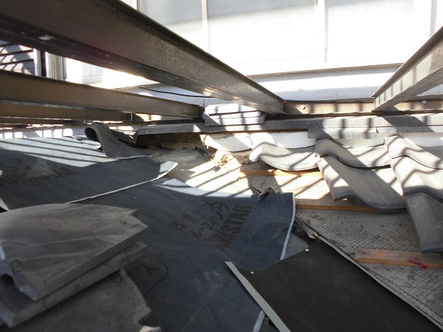 姫路市　屋根カバー工法　防水紙