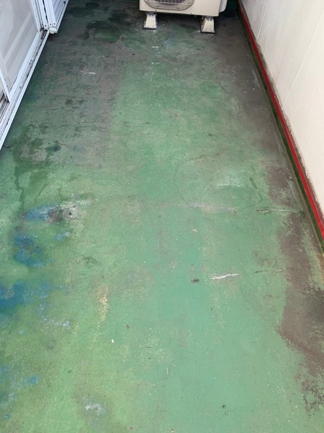 姫路市　FRPベランダ防水　現地調査　摩耗