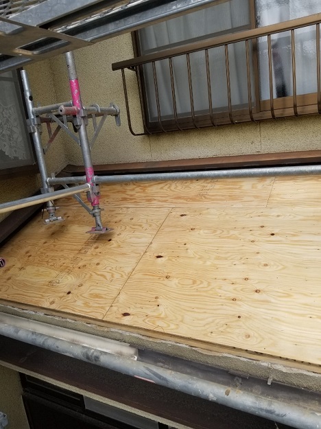 高砂市　屋根葺き替え工事　下屋根　コンパネ