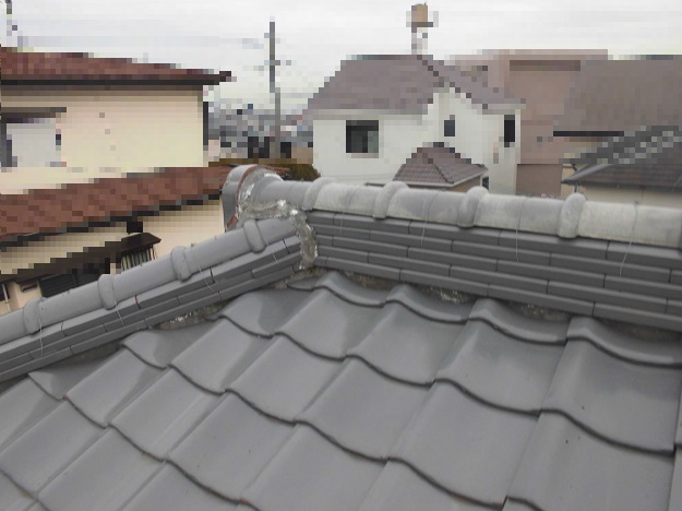 姫路市　棟漆喰　劣化　施工前