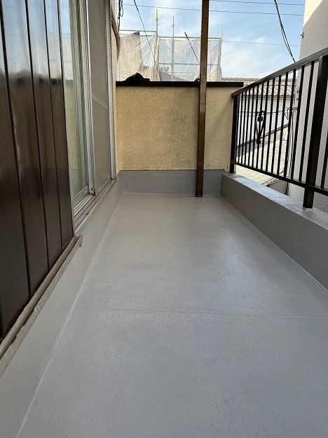 姫路市　ウレタンベランダ防水工事　施工完了