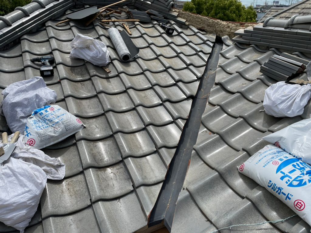 姫路市　谷板金交換工事　施工完了