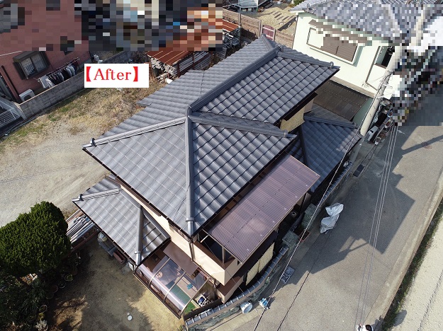 明石市　O様邸　屋根葺き替え工事にてご依頼。親切な会社とお褒めの言葉をいただきました