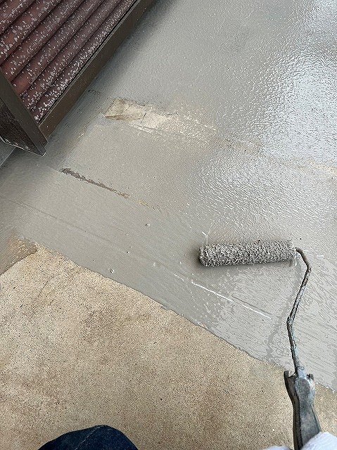 姫路市　ベランダ防水工事　アセトン