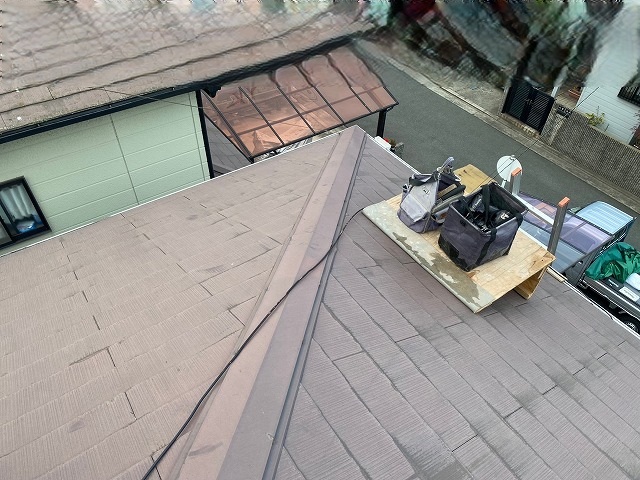 加古川市　棟板金　施工前　屋根