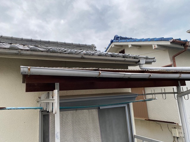 高砂市　既存軒樋　劣化