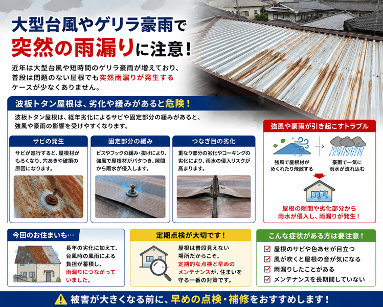 姫路市　トタン屋根　台風　危険性