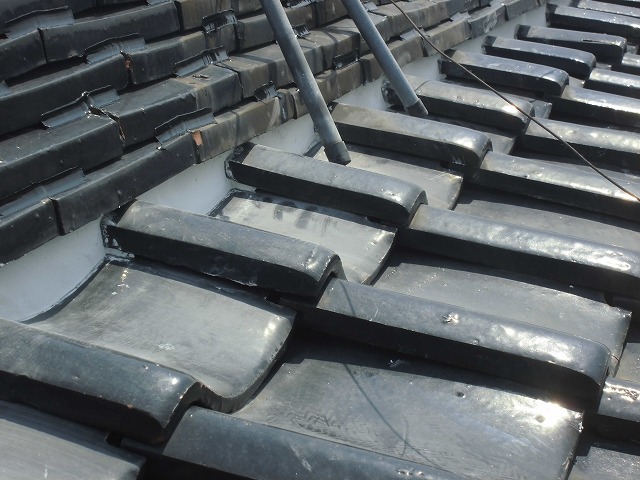 棟部分の漆喰仕上げ