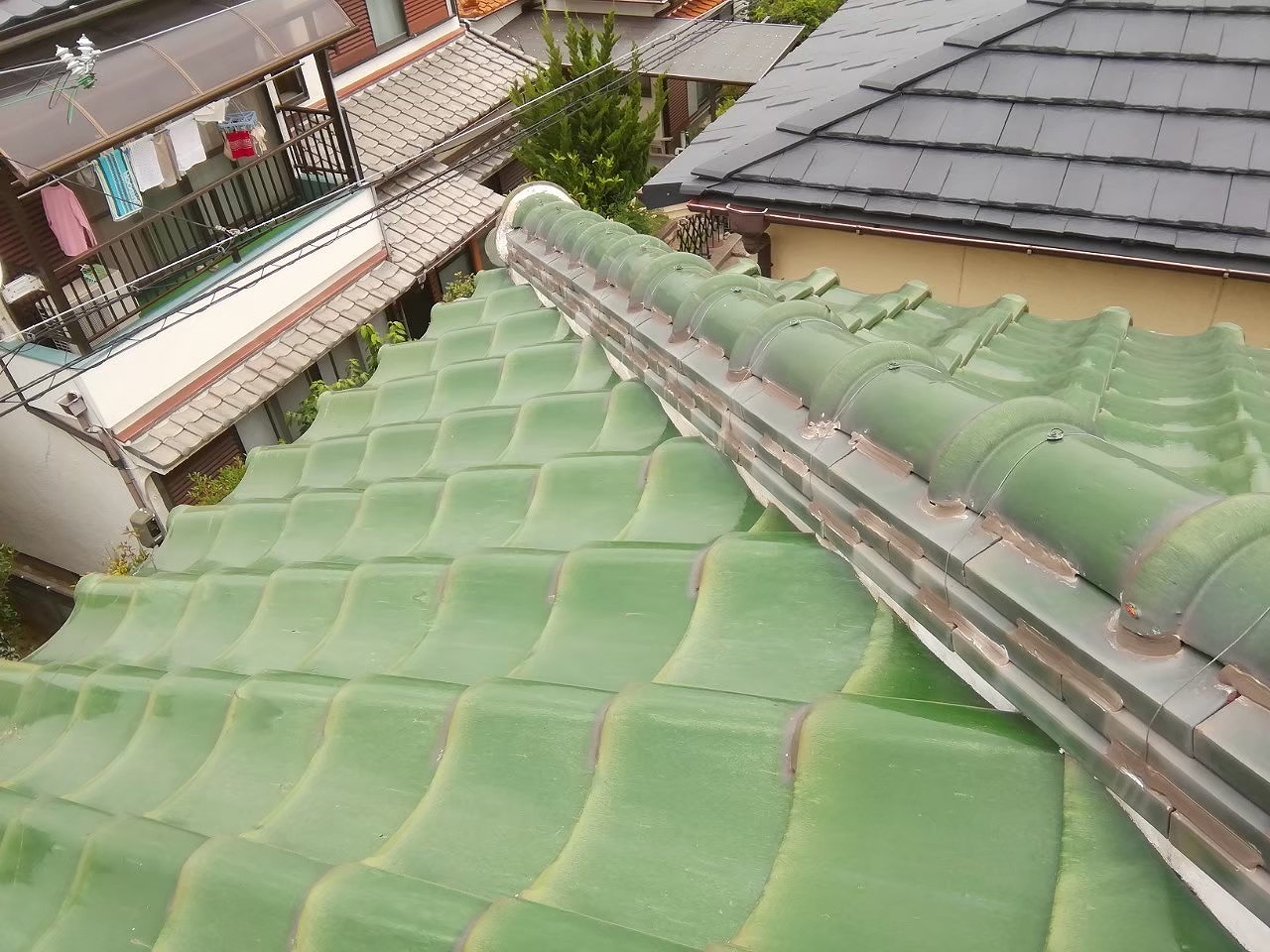 釉薬瓦　隅棟