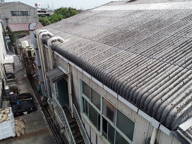 明石市　工場　ドローン空撮屋根点検