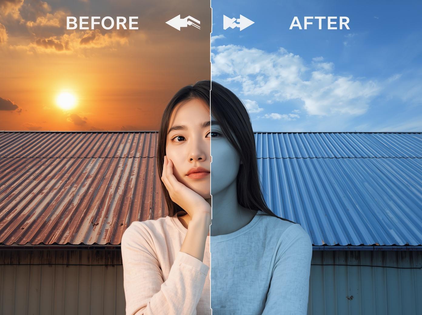 加古川市　屋根　工場　ビフォーアフター