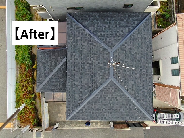 姫路市 濃淡が重厚感を感じさせるシングル屋根