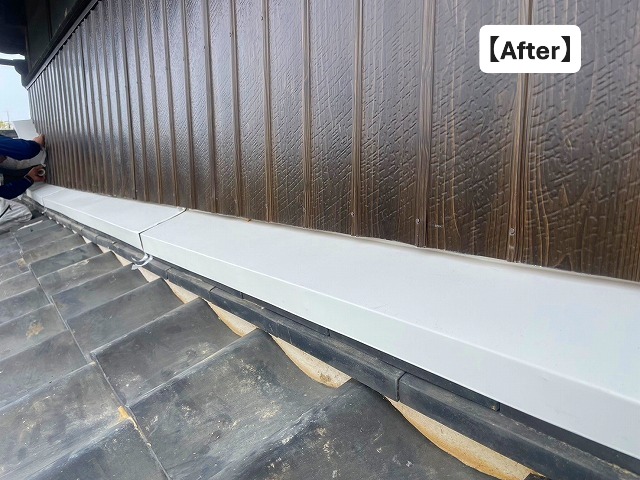 加古郡稲美町にて外壁張り替え・取り合い漆喰を修繕した古民家