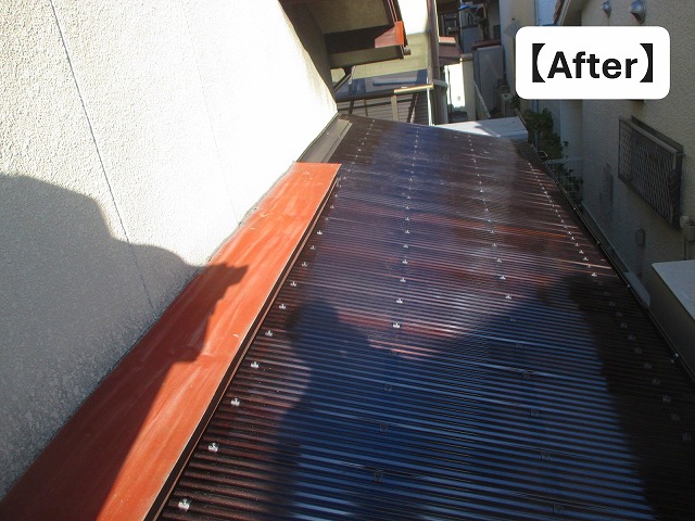 加古川市にて張り替え・掛け替えにて綺麗になった波板と樋