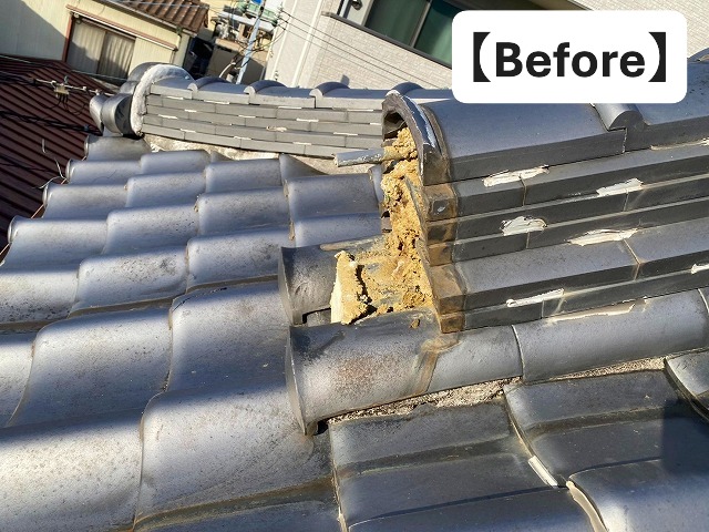 姫路市 瓦の落下した屋根