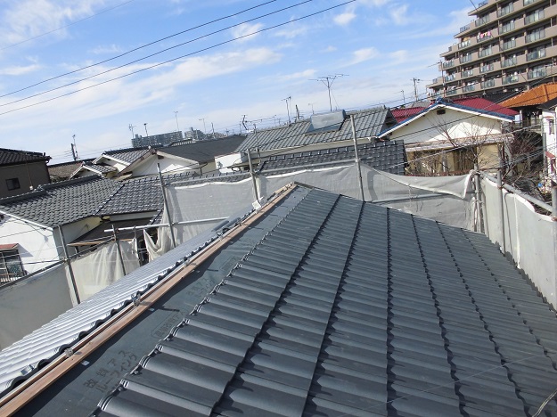 明石市　葺き替え工事　エアルーフ