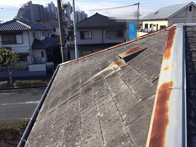 明石市の塗装できないほど劣化が進んだスレート屋根