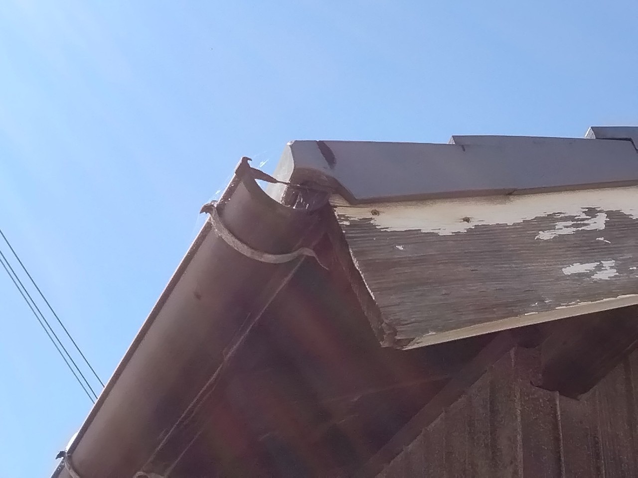 高砂市　軒樋(半丸)止まり破損