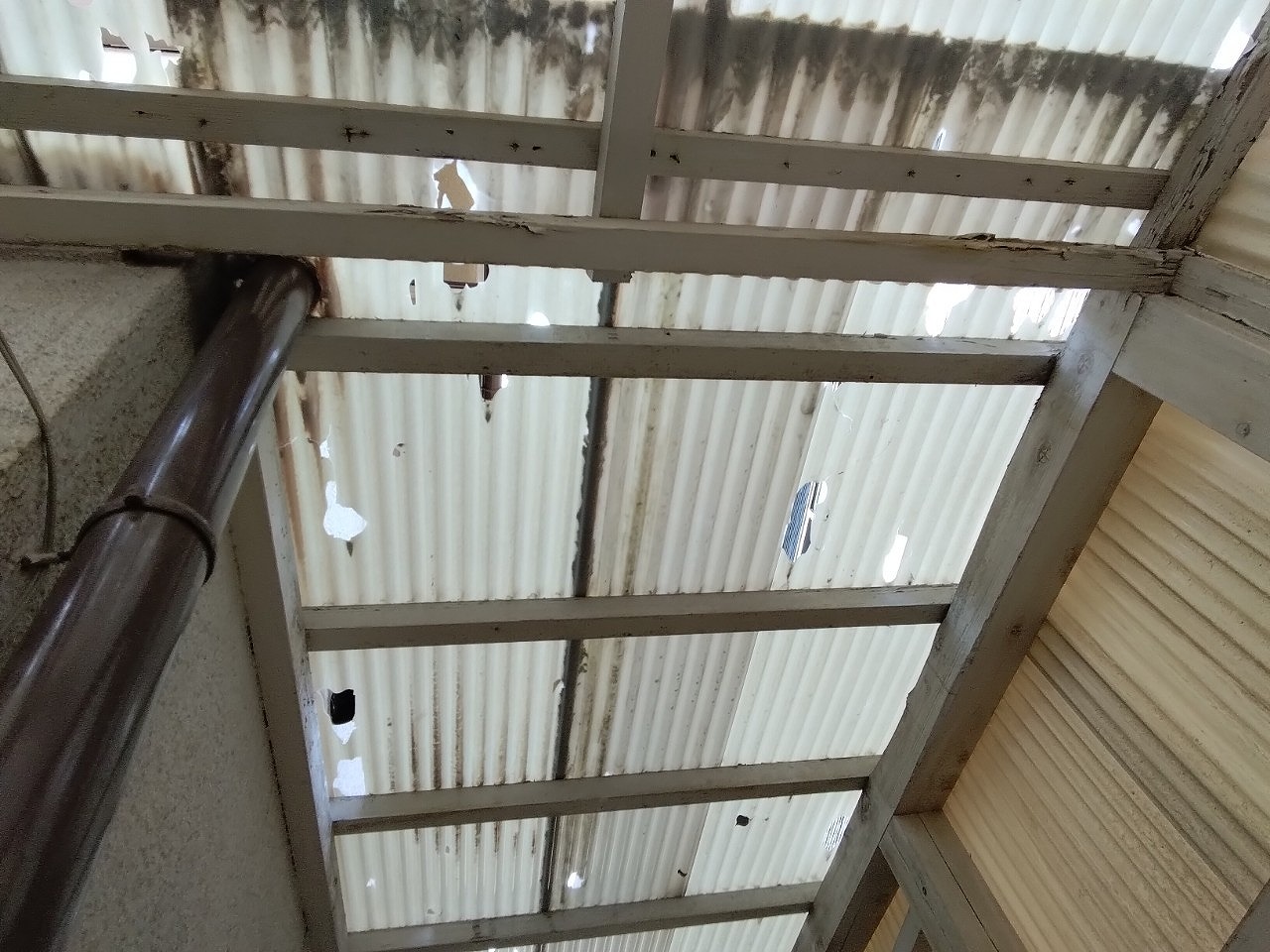 加古郡播磨町　ひょう災害　波板　壊れる