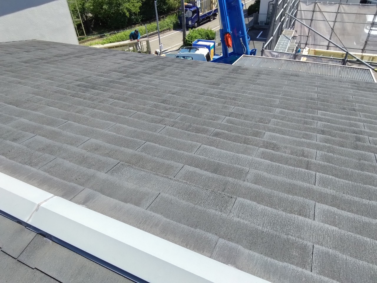 加古川市　カラーベスト屋根の様子