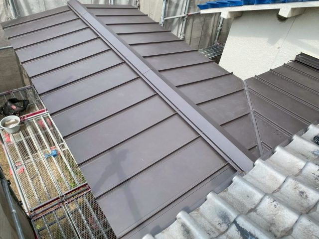 姫路市で立平333へ葺き替えた屋根